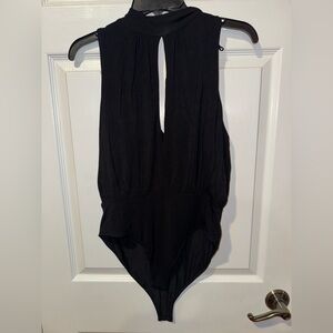 Sexy Body Suit Open Front Slit